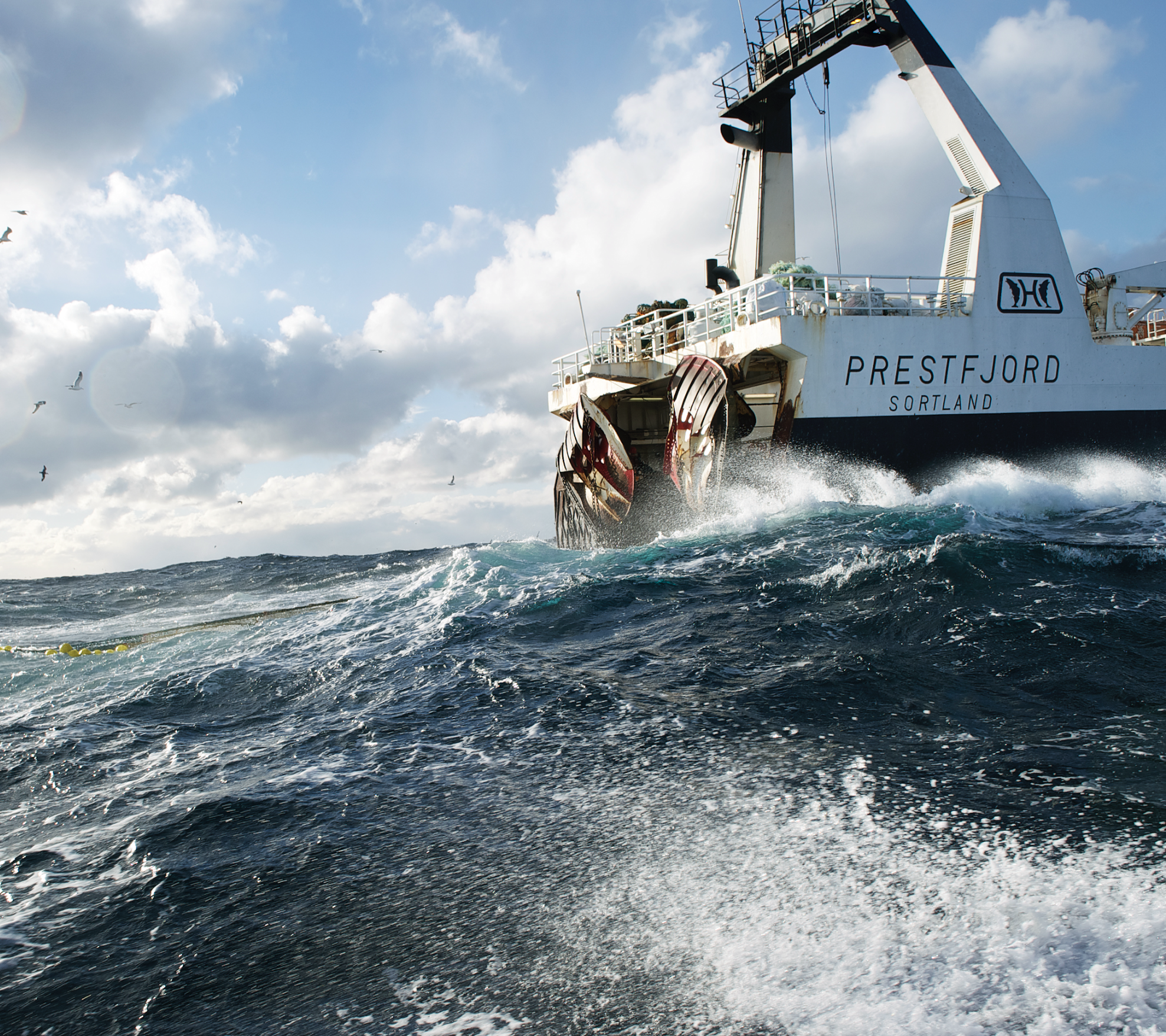 Prestfjord ship in the sea